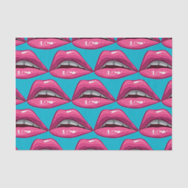 Papier Mousseline Pep Art rose lèvres maquillage (Recto)