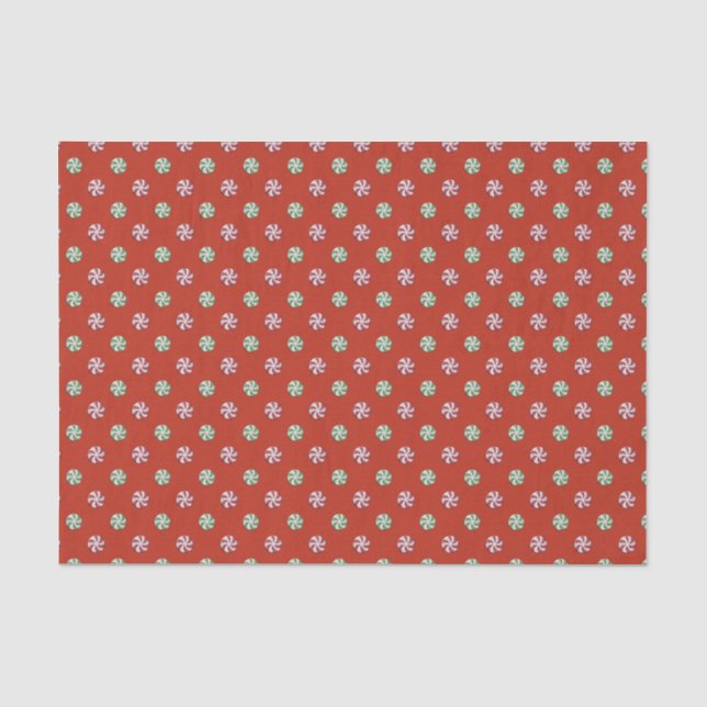 Papier Mousseline Peppermenthe Twist Candies Tissu Papier (Recto)