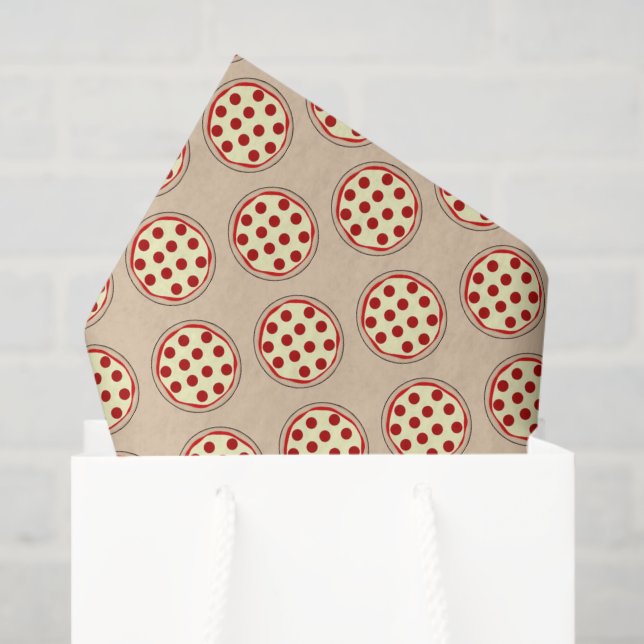 Papier Mousseline Pepperoni pizza fun patternparty papier tissu (Sac cadeau)