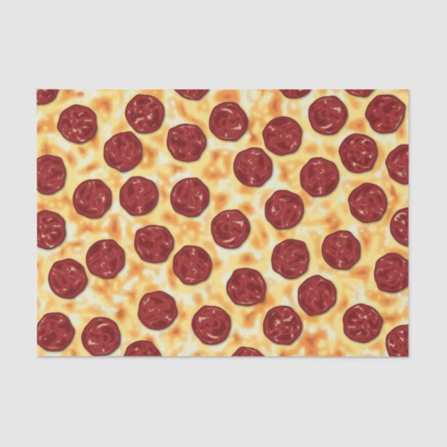 Papier Mousseline Pepperoni Pizza Motif (Recto)