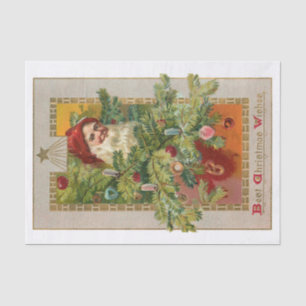 Papier Mousseline Père Noël avec Arbre décoré & Étoile