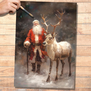 Papier Mousseline Père Noël avec papier découpage Reindeer 1