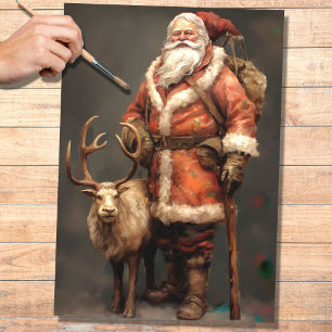 Papier Mousseline Père Noël avec papier découpage Reindeer 2
