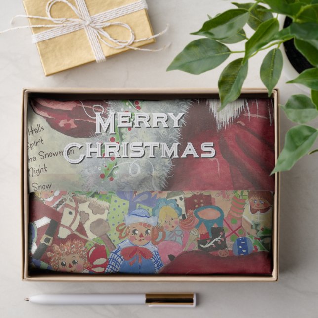 Papier Mousseline Père Noël Classique - Vérifier Deux Fois L'Oeuvre  (Cadeau)