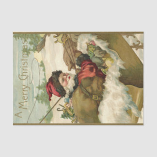 Papier Mousseline Père Noël dans son Sleigh