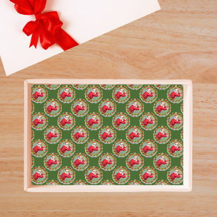 Papier Mousseline Père Noël dans un papier de tissus de couronne