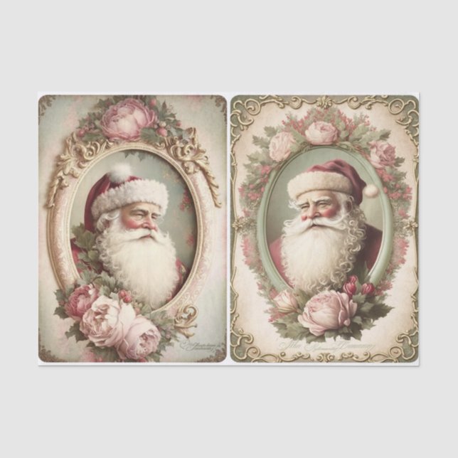 Papier Mousseline Père Noël de Noël victorienne (Recto)