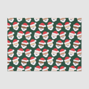 Papier Mousseline Père Noël Diverse Rouge Vert Peau Tone Noël
