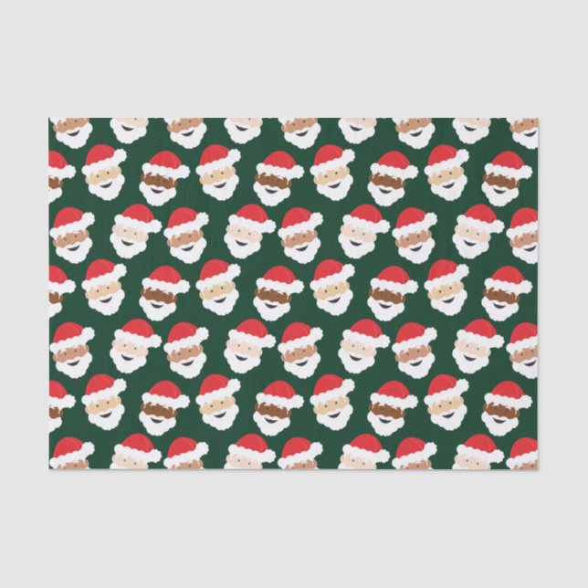 Papier Mousseline Père Noël Diverse Rouge Vert Peau Tone Noël (Recto)