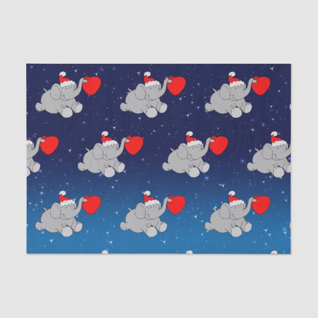 Papier Mousseline Père Noël Elephant Motif (Recto)