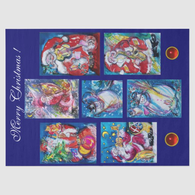 PAPIER MOUSSELINE PÈRE NOËL ET PARTI NOËL DES NEIFS (Recto)