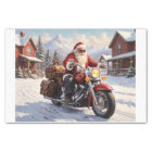 Père Noël fait du vélo en vacances dans la neige