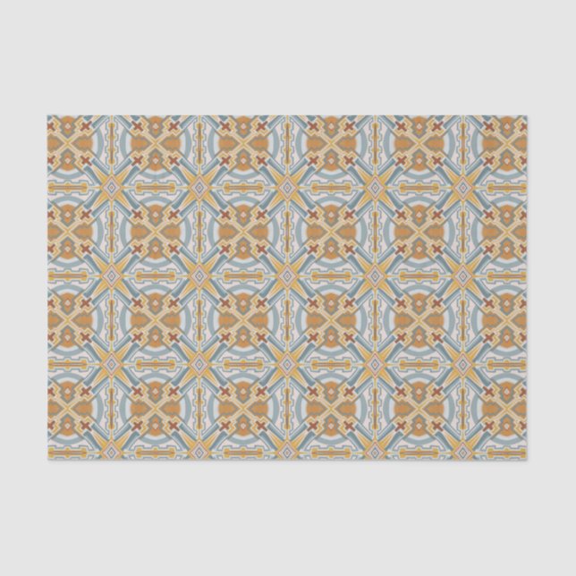 Papier Mousseline Père Noël Fe Motif de carreaux géométriques (Recto)