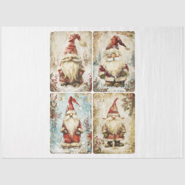 Papier Mousseline Père Noël Gnomes (Recto)