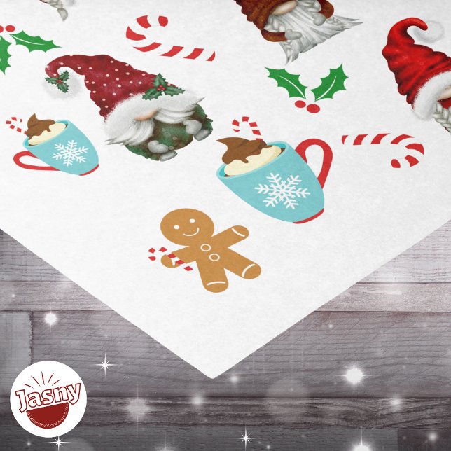 Papier Mousseline Père Noël Gnomes Sucre de canne Holly Christmas (Créateur téléchargé)
