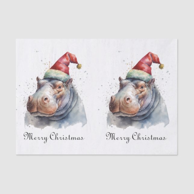 Papier Mousseline Père Noël Little Hippo, coutume (Recto)