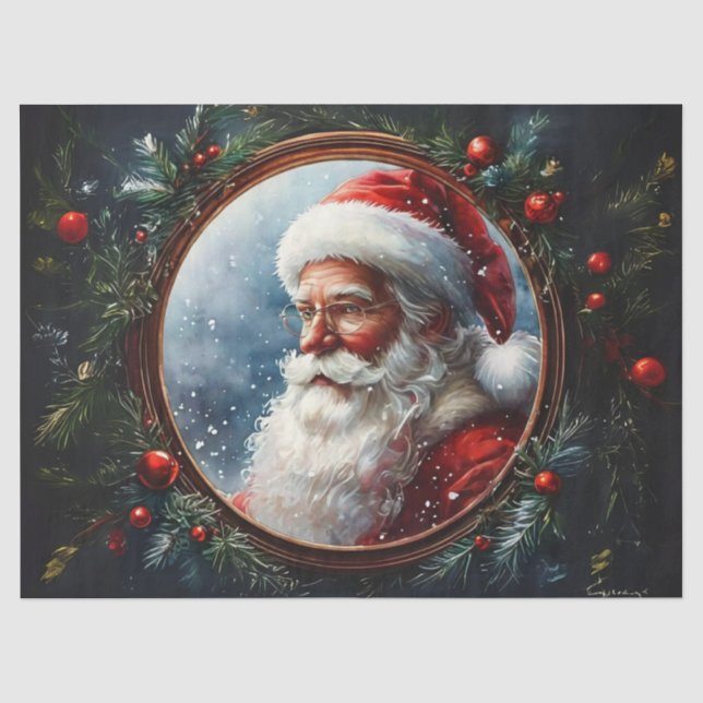 Papier Mousseline Père Noël lunatique dans l'artisanat de découpage  (Recto)