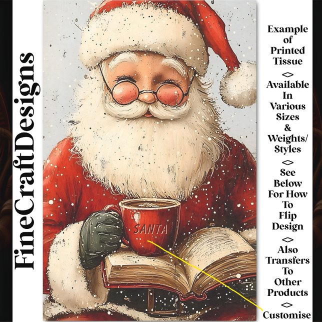 Papier Mousseline Père Noël, Mug, Livre, Personnalisé AZ3 Découpage (Créateur téléchargé)