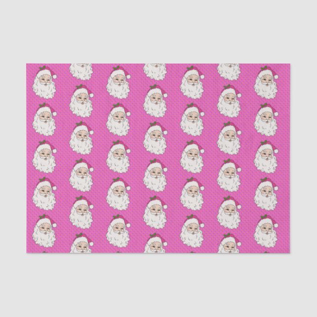 Papier Mousseline Père Noël rose chaud (Recto)