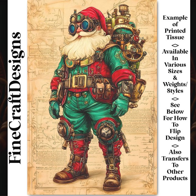 Papier Mousseline Père Noël Steampunk Vibe BL6 Découpage (Créateur téléchargé)