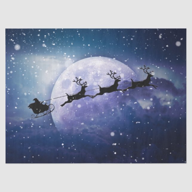 Papier Mousseline père Noël sur le papier de tissu lunaire (Recto)
