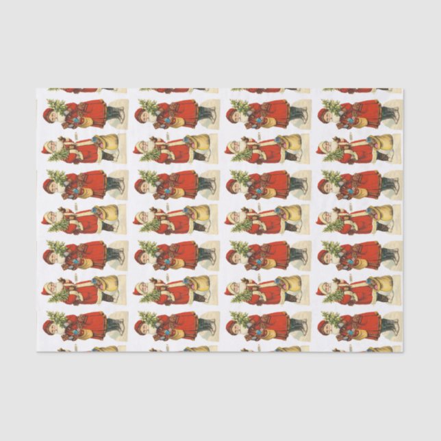 Papier Mousseline Père Noël vintage (Recto)