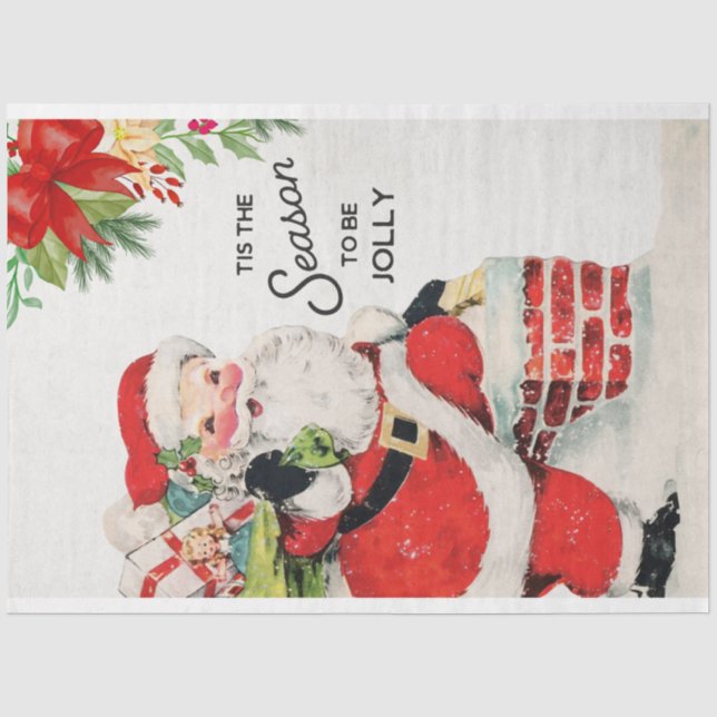 Papier Mousseline Père Noël vintage sur la page de découpage de Chim (Recto)