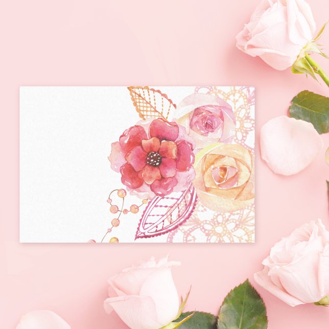 Papier Mousseline Perles de dentelle rose romantique (Créateur téléchargé)