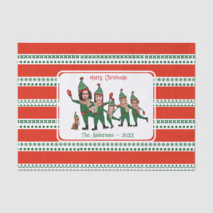 Papier Mousseline Personnalisé Elf Votre famille de six incluant le