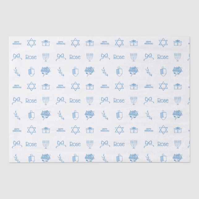 Papier Mousseline Personnalisé Hanoukka Preppy Sweet (Recto)