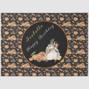 Papier Mousseline Personnaliser citrouille Raccoon Texte et couleur
