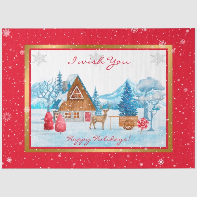 Papier Mousseline Personnaliser Paysage des vacances (Recto)