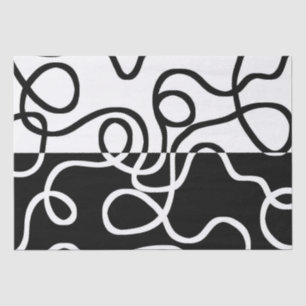 Papier Mousseline Persuasion linéaire I : Abstrait noir et blanc