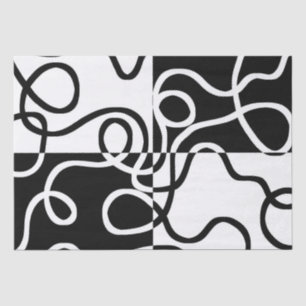 Papier Mousseline Persuasion linéaire II : noir et blanc Abstrait