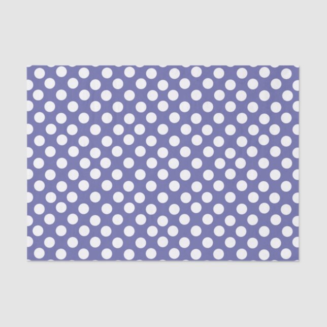 Papier Mousseline perwinkle pois blanc violet (Recto)