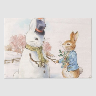 Papier Mousseline Peter Rabbit et le Snowman par Beatrix Potter