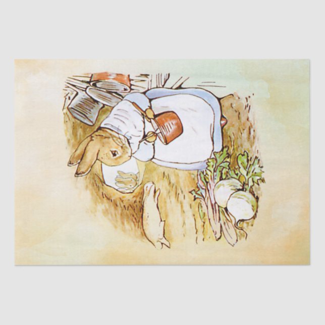 Papier Mousseline Peter Rabbit (navet) Tissu Papier (Recto)