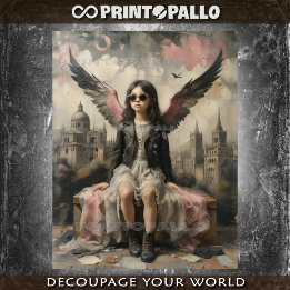 Papier Mousseline Petit ange de la ville enfant en Italie -