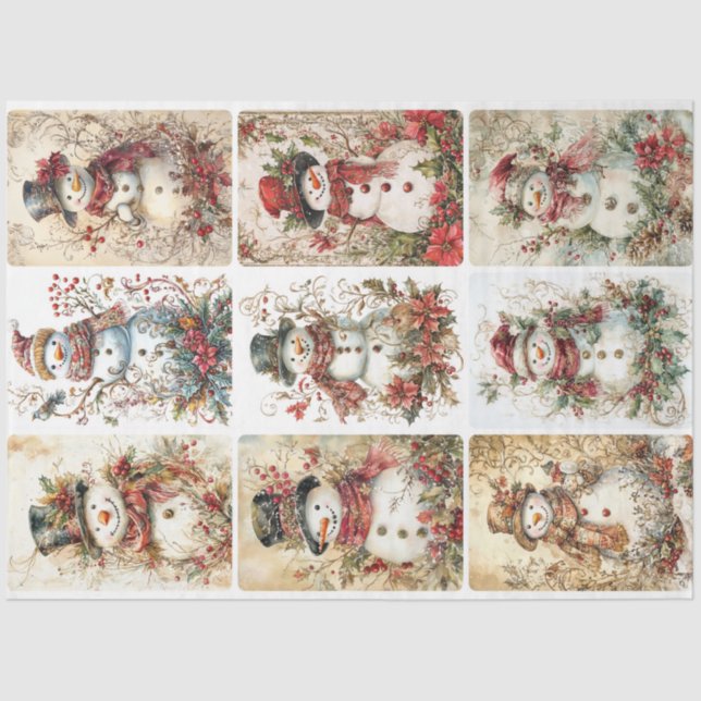 Papier Mousseline Petit Arafteur Snowman (Recto)