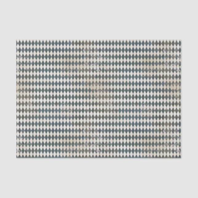 Papier Mousseline Petit Arlequin Vert Diamant (Recto)