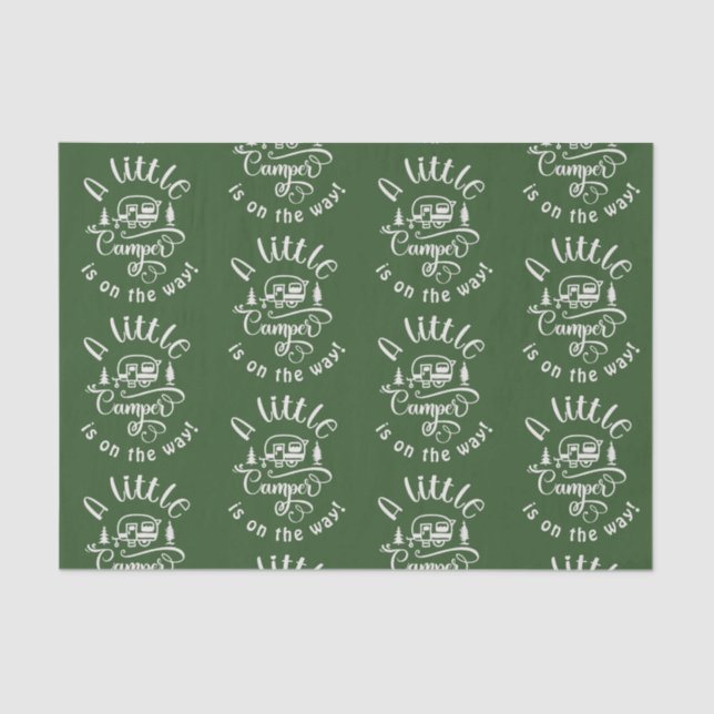 Papier Mousseline Petit camper est en chemin baby shower (Recto)