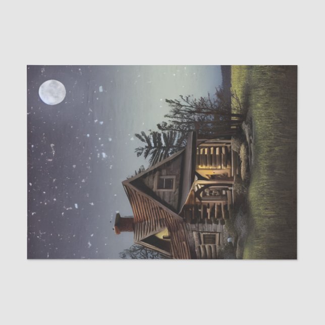 Papier Mousseline Petit Cottage Au Lune (Recto)