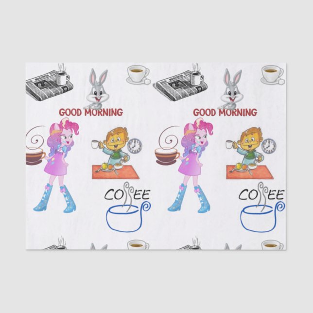 Papier Mousseline Petit-déjeuner en papier de tissu décoratif (Recto)