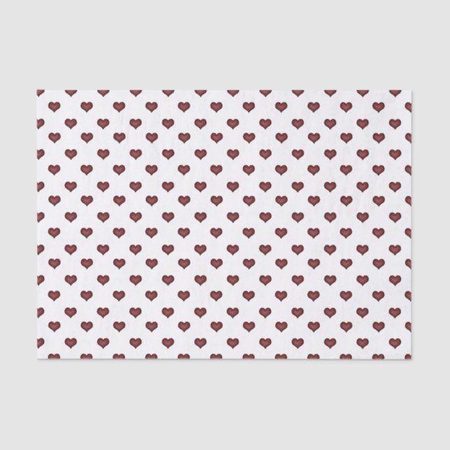 Papier Mousseline Petit Motif de Red Hearts (Recto)
