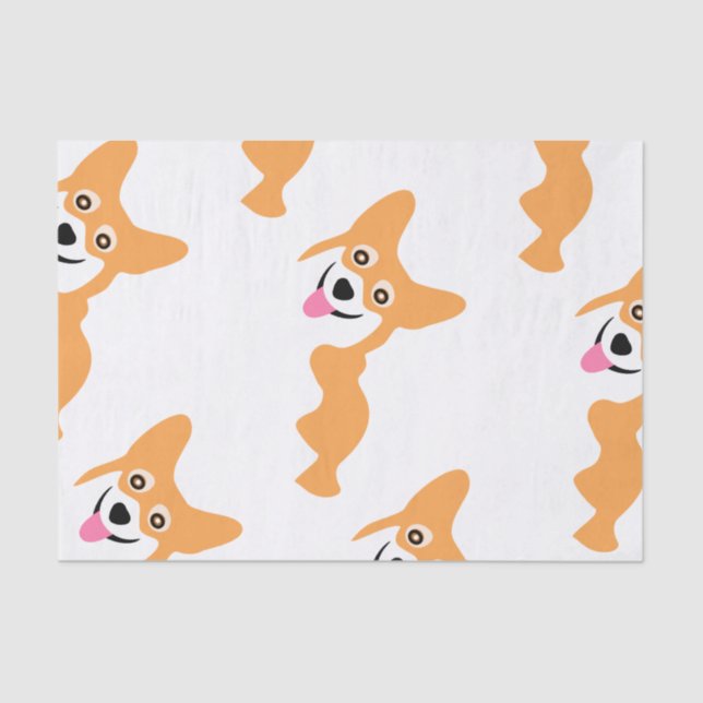 Papier Mousseline Petit motif mignon de corgi (Recto)