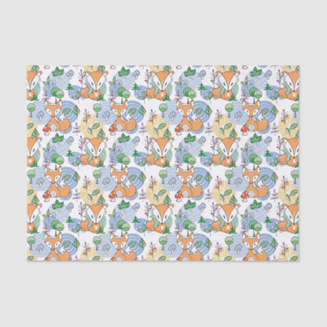 Papier Mousseline Petit motif mignon de Fox (Recto)