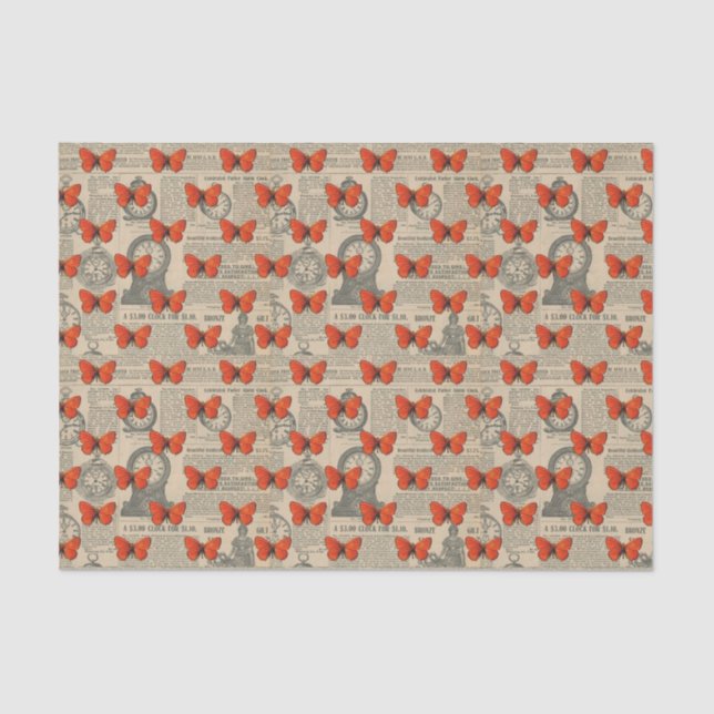 Papier Mousseline Petit papillon Vintage (Recto)