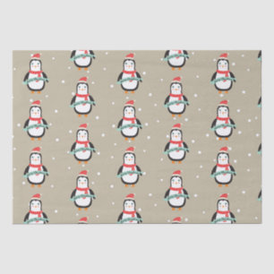 Papier Mousseline Petit pingouin de Noël mignon "Joyeux Noël"