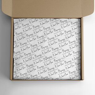 Papier Mousseline Petit script Nom d'entreprise et emballage du site