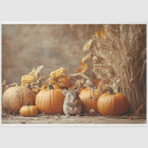 Papier Mousseline Petit Souris Style Vintage Découpage Automne